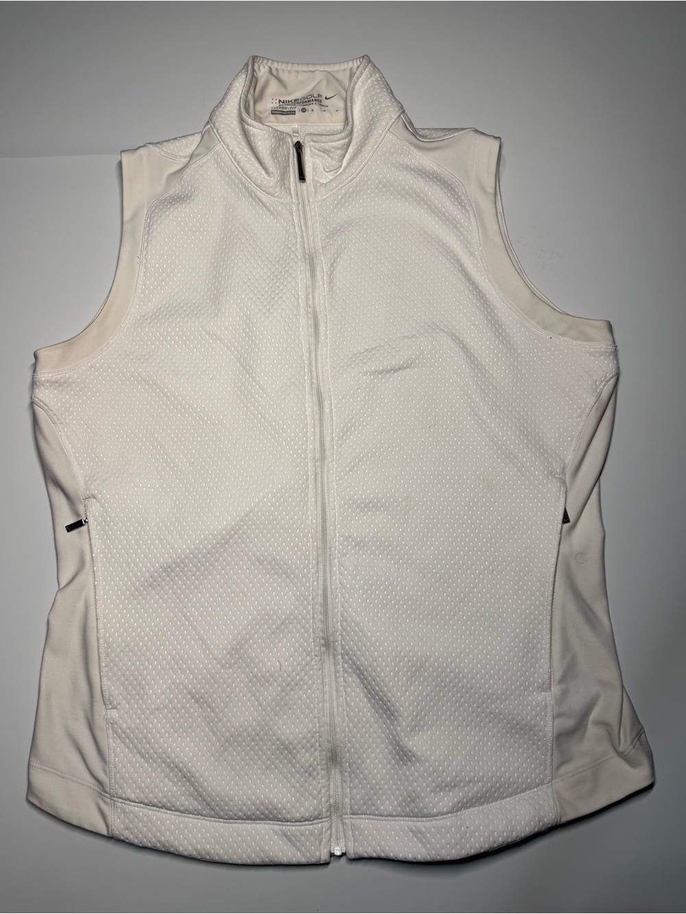 Nike Golf Tour Performance White Sleeveless Zip-Up Vest Women's Size Med